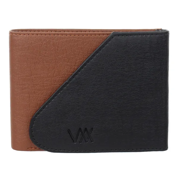 Black::Tan_Artificial_Leather_Premium_&_Elegant_Wallet_For_Men
