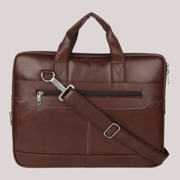 Brown_Faux_Leather_Premium_&_Elegant_Laptop_Bag_For_Unisex
