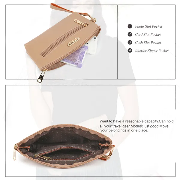 Cream_Artificial_Leather_Premium_&_Elegant_Clutch_For_Women_&_Girls