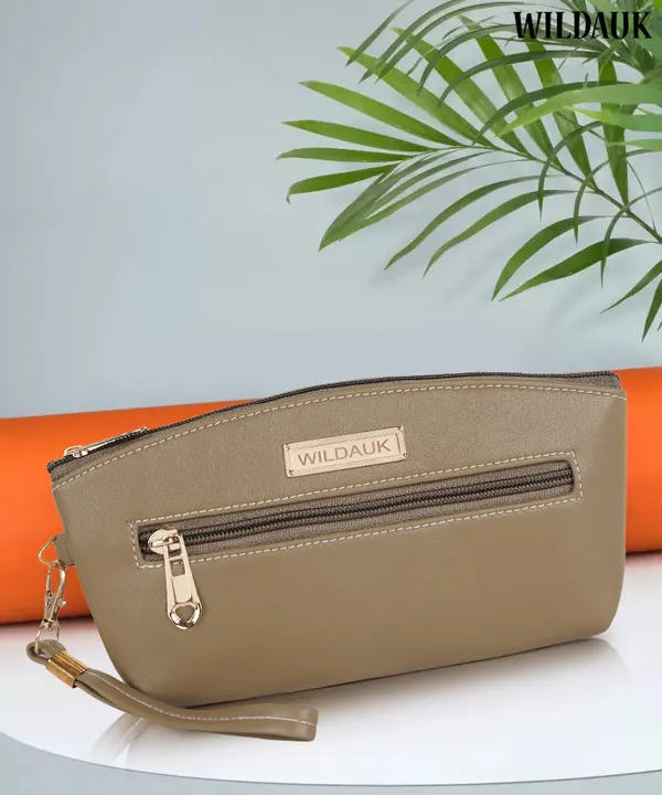 Khaki_Artificial_Leather_Premium_&_Elegant_Clutch_For_Women_&_Girls