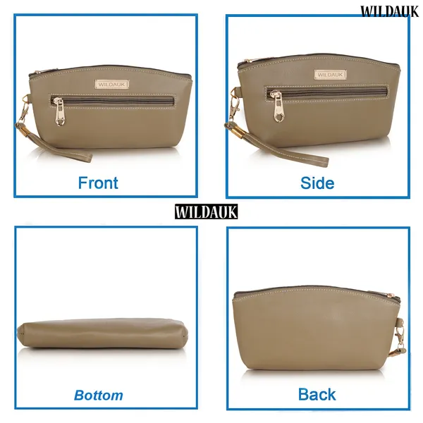 Khaki_Artificial_Leather_Premium_&_Elegant_Clutch_For_Women_&_Girls