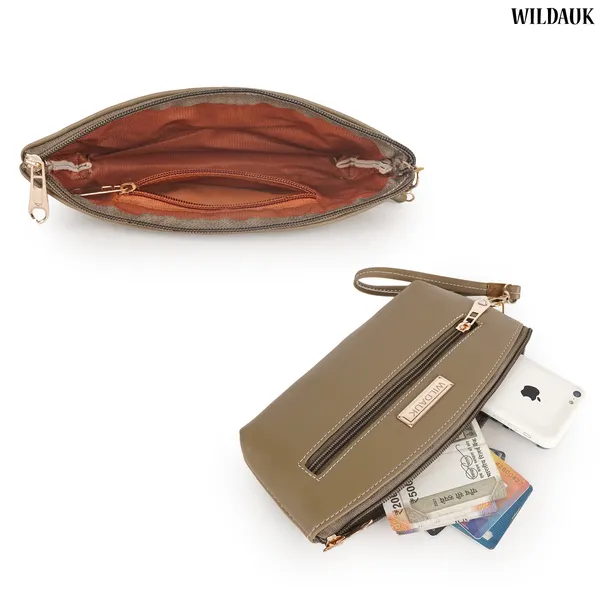 Khaki_Artificial_Leather_Premium_&_Elegant_Clutch_For_Women_&_Girls