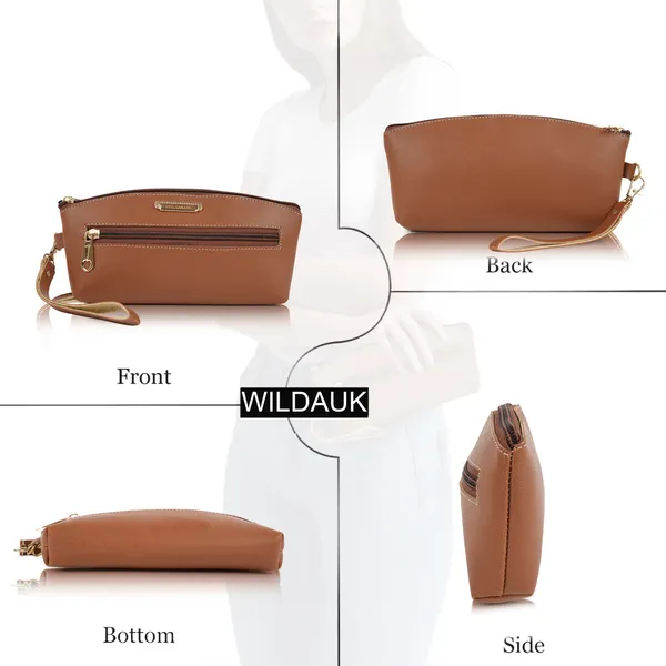 Tan_Artificial_Leather_Premium_&_Elegant_Clutch_For_Women_&_Girls