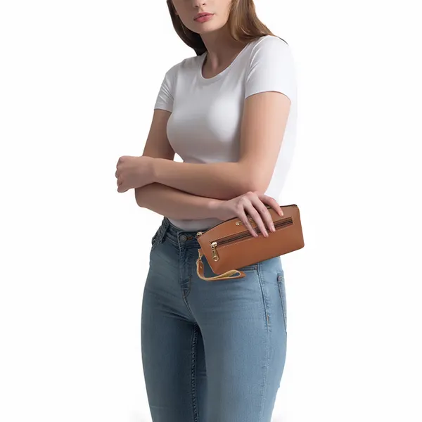 Tan_Artificial_Leather_Premium_&_Elegant_Clutch_For_Women_&_Girls