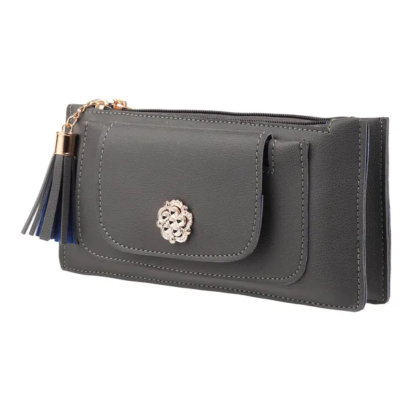 Grey_Artificial_Leather_Premium_&_Elegant_Clutch_For_Women_&_Girls