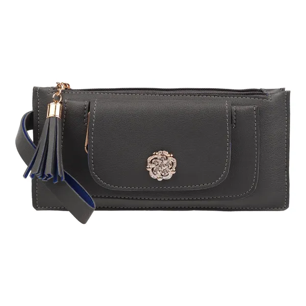 Grey_Artificial_Leather_Premium_&_Elegant_Clutch_For_Women_&_Girls