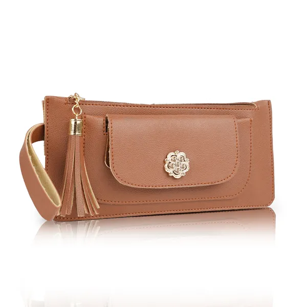 Tan_Artificial_Leather_Premium_&_Elegant_Clutch_For_Women_&_Girls