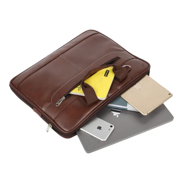 Brown_Faux_Leather_Premium_&_Elegant_Laptop_Bag_For_Unisex
