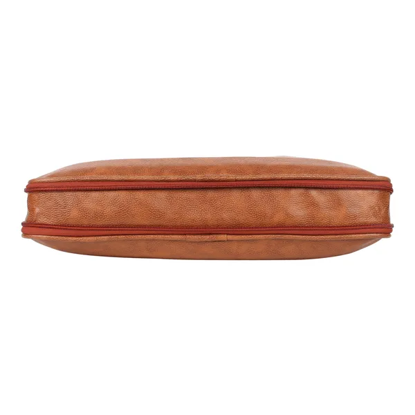Tan_Faux_Leather_Premium_&_Elegant_Laptop_Bag_For_Unisex