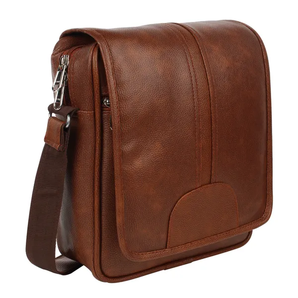 Tan_Faux_Leather_Premium_&_Elegant_Body_Bag_For_Unisex