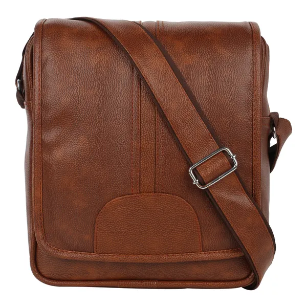 Tan_Faux_Leather_Premium_&_Elegant_Body_Bag_For_Unisex