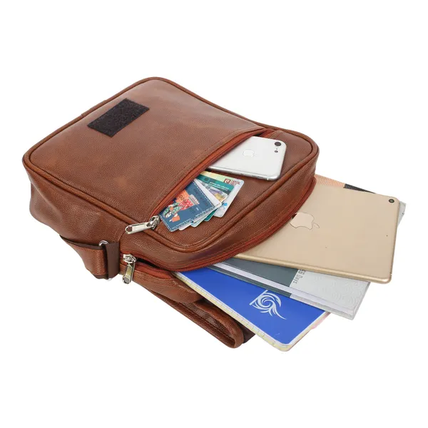 Tan_Faux_Leather_Premium_&_Elegant_Body_Bag_For_Unisex