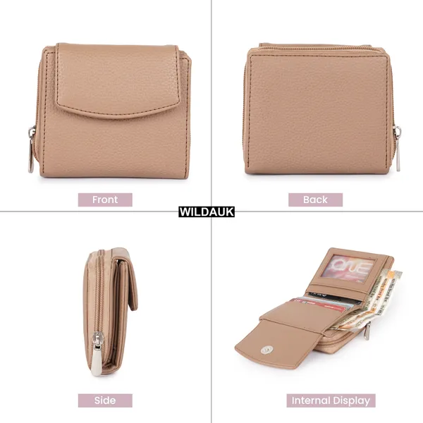 Beige_Faux_Leather_Premium_&_Elegant_Mini_Wallet_For_Women_&_Girls
