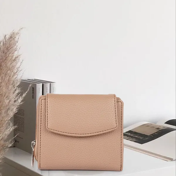 Beige_Faux_Leather_Premium_&_Elegant_Mini_Wallet_For_Women_&_Girls