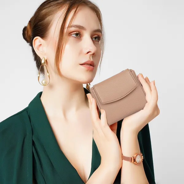 Beige_Faux_Leather_Premium_&_Elegant_Mini_Wallet_For_Women_&_Girls