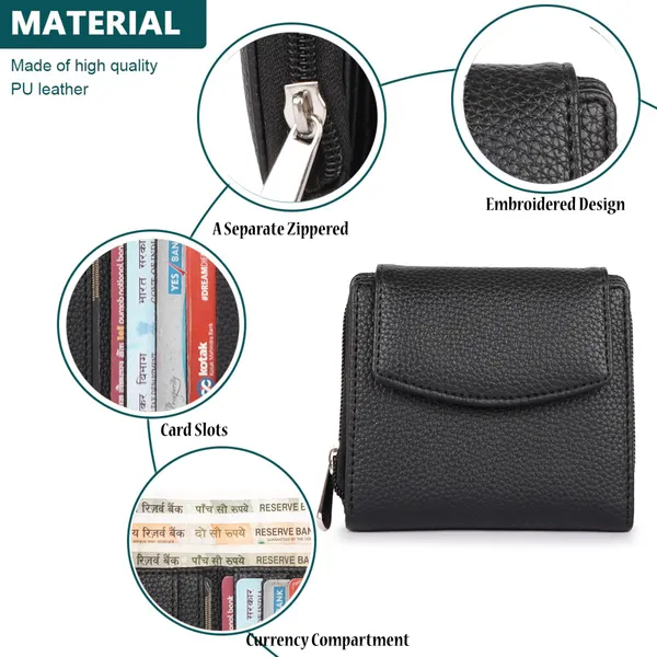 Black_Faux_Leather_Premium_&_Elegant_Mini_Wallet_For_Women_&_Girls