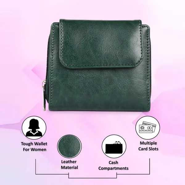 Green_Faux_Leather_Premium_&_Elegant_Mini_Wallet_For_Women_&_Girls