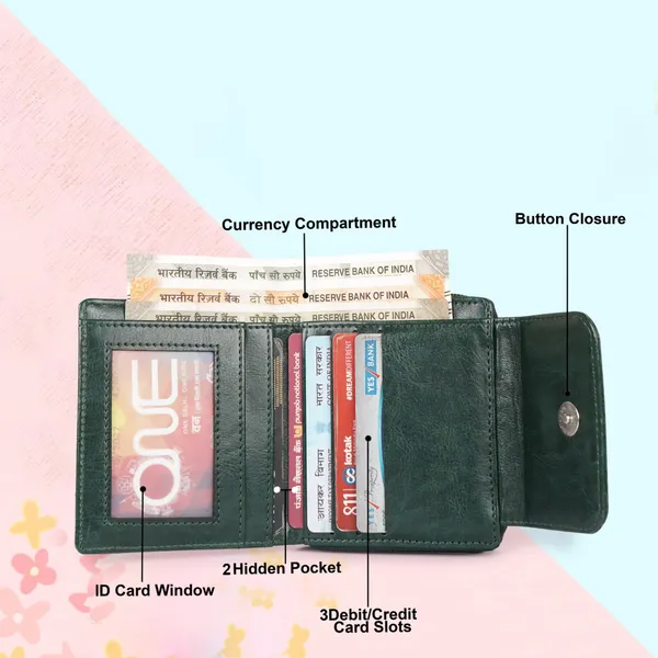 Green_Faux_Leather_Premium_&_Elegant_Mini_Wallet_For_Women_&_Girls