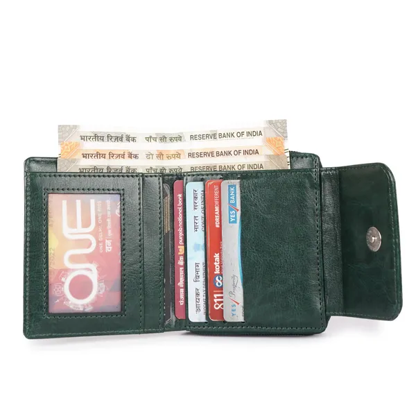 Green_Faux_Leather_Premium_&_Elegant_Mini_Wallet_For_Women_&_Girls
