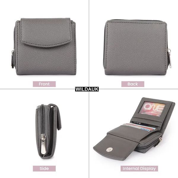 Grey_Faux_Leather_Premium_&_Elegant_Mini_Wallet_For_Women_&_Girls