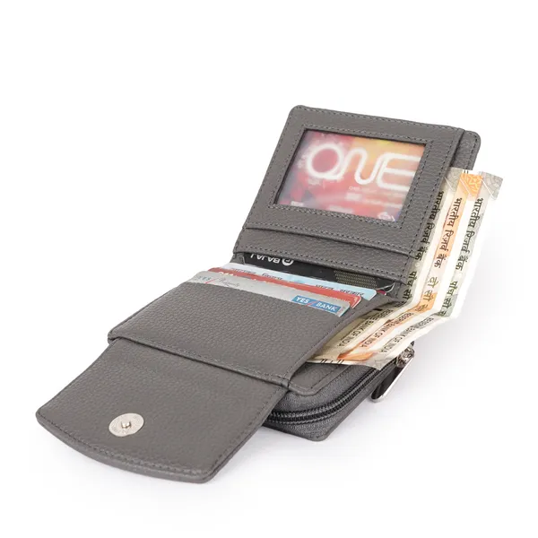 Grey_Faux_Leather_Premium_&_Elegant_Mini_Wallet_For_Women_&_Girls