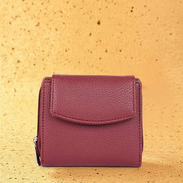 Maroon_Faux_Leather_Premium_&_Elegant_Mini_Wallet_For_Women_&_Girls