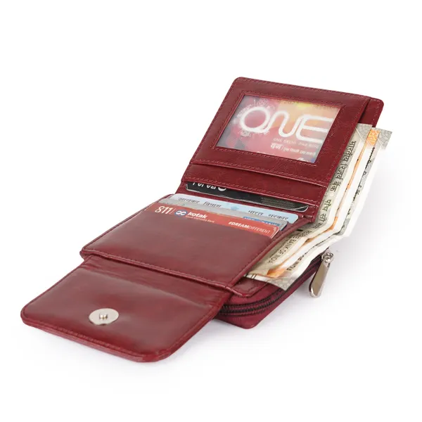 Maroon_Faux_Leather_Premium_&_Elegant_Mini_Wallet_For_Women_&_Girls