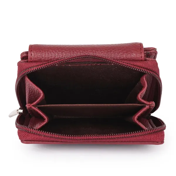 Maroon_Faux_Leather_Premium_&_Elegant_Mini_Wallet_For_Women_&_Girls