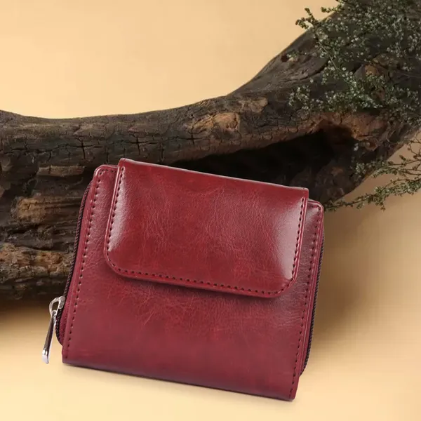 Maroon_Faux_Leather_Premium_&_Elegant_Mini_Wallet_For_Women_&_Girls