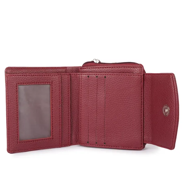 Maroon_Faux_Leather_Premium_&_Elegant_Mini_Wallet_For_Women_&_Girls