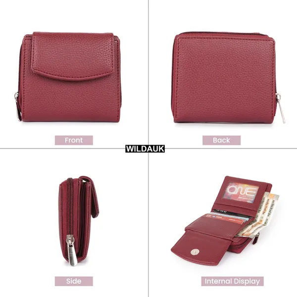 Maroon_Faux_Leather_Premium_&_Elegant_Mini_Wallet_For_Women_&_Girls