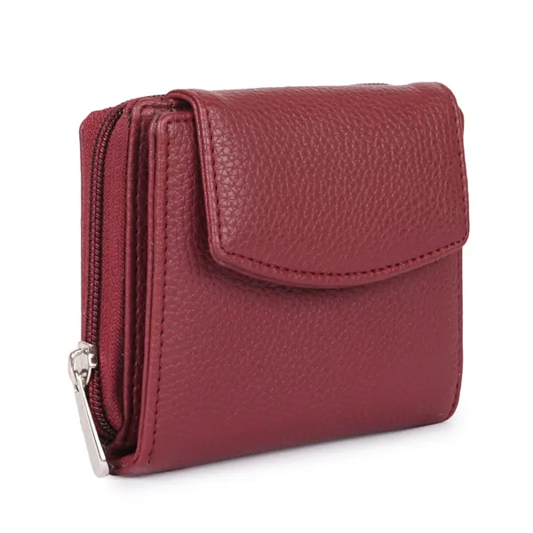 Maroon_Faux_Leather_Premium_&_Elegant_Mini_Wallet_For_Women_&_Girls