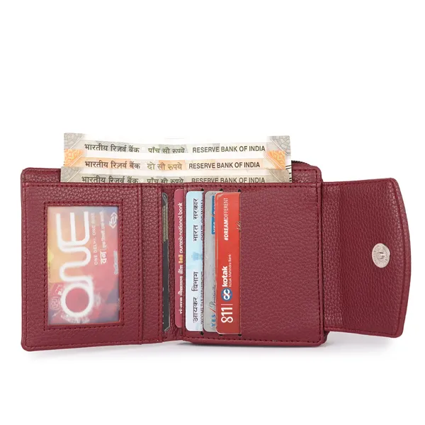 Maroon_Faux_Leather_Premium_&_Elegant_Mini_Wallet_For_Women_&_Girls
