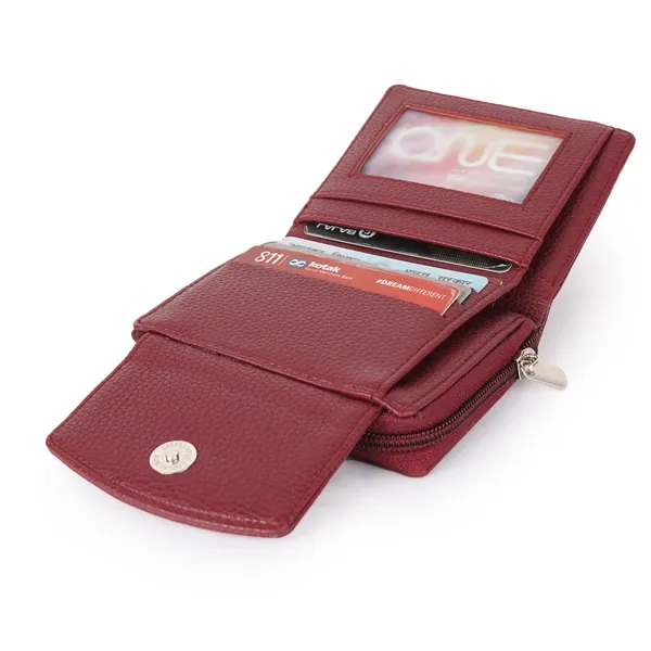 Maroon_Faux_Leather_Premium_&_Elegant_Mini_Wallet_For_Women_&_Girls