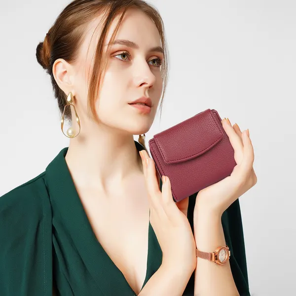 Maroon_Faux_Leather_Premium_&_Elegant_Mini_Wallet_For_Women_&_Girls