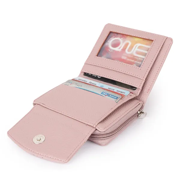 Pink_Faux_Leather_Premium_&_Elegant_Mini_Wallet_For_Women_&_Girls