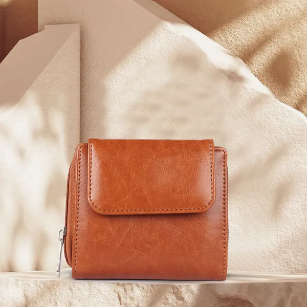 Rust_Faux_Leather_Premium_&_Elegant_Mini_Wallet_For_Women_&_Girls