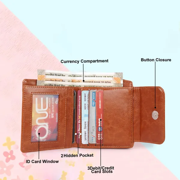 Rust_Faux_Leather_Premium_&_Elegant_Mini_Wallet_For_Women_&_Girls
