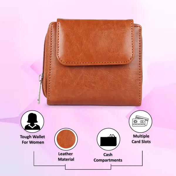 Rust_Faux_Leather_Premium_&_Elegant_Mini_Wallet_For_Women_&_Girls