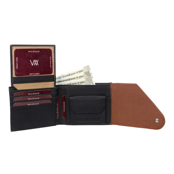 Tan::Black_Artificial_Leather_Premium_&_Elegant_Wallet_For_Men