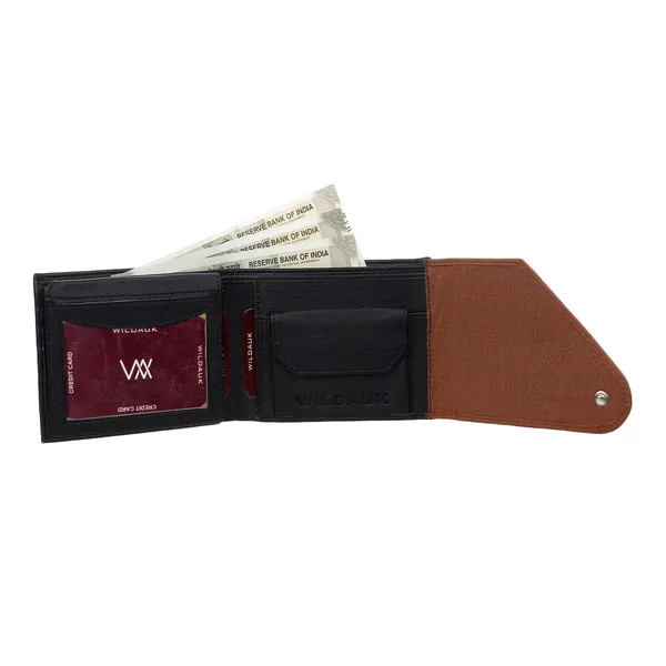 Tan::Black_Artificial_Leather_Premium_&_Elegant_Wallet_For_Men