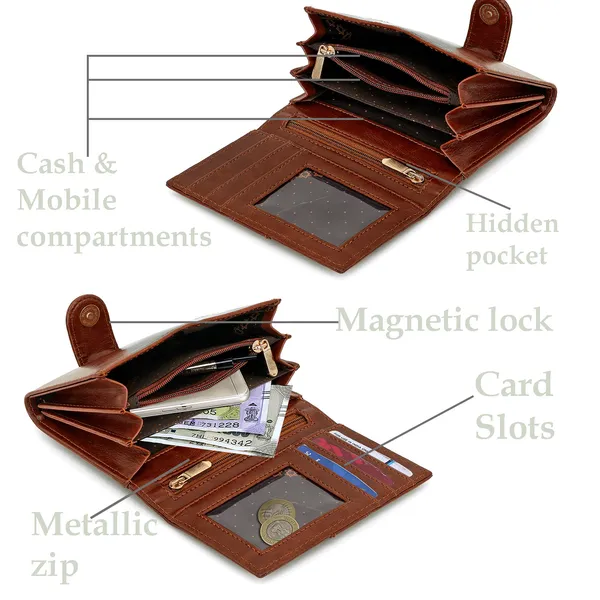 Tan_Artificial_Leather_Premium_&_Elegant_Wallet_For_Women