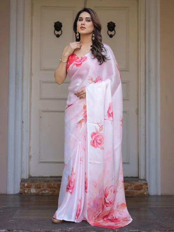 Baby_Pink_Floral_Print_Satin_Georgette_Saree_with_Designer_Blouse_for_Women_|_Elegant_Party_Wear_Saree