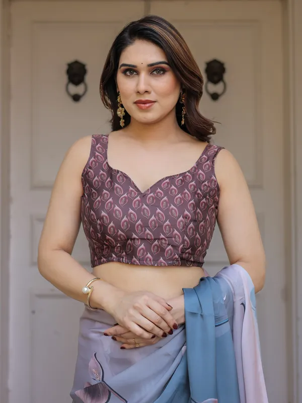 Grey_Floral_Print_Satin_Georgette_Saree_with_Designer_Blouse_for_Women_|_Elegant_Soft_Party_Wear_Saree