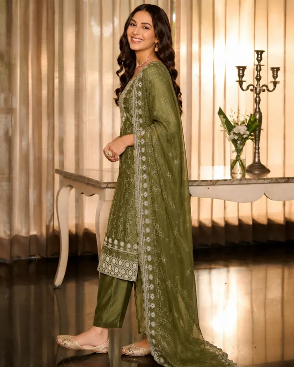 Women's_Art_Silk_Jacquard_Kurta_Set_with_Bottom_&_Dupatta_|_Elegant_Ethnic_Wear