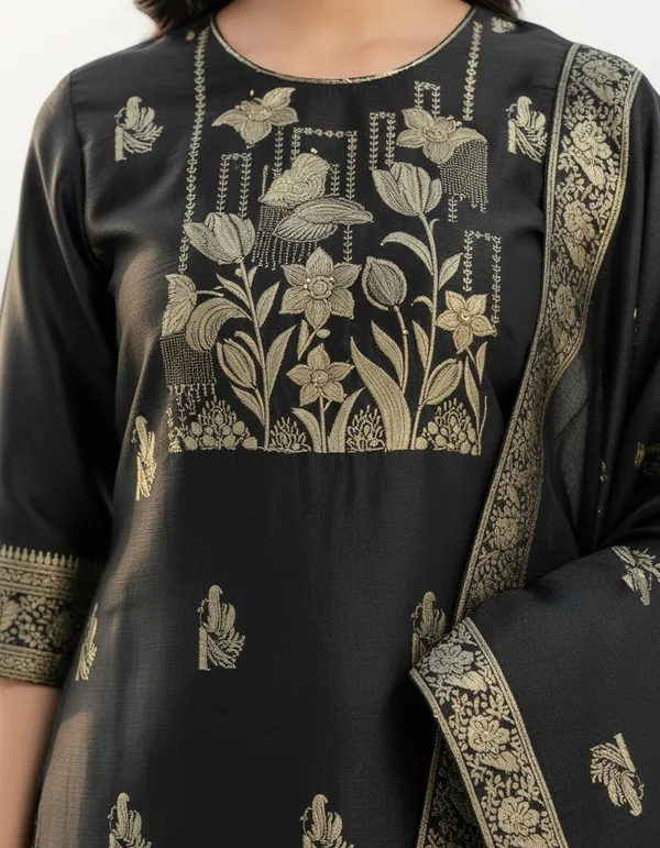 Women's_Art_Silk_Jacquard_Kurta_Set_with_Bottom_&_Dupatta_|_Elegant_Ethnic_Wear