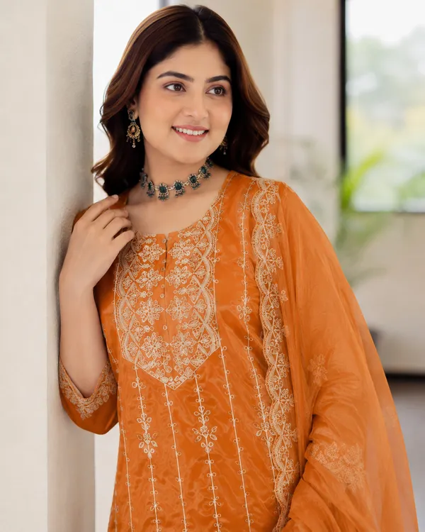 Women's_Art_Silk_Jacquard_Kurta_Set_with_Bottom_&_Dupatta_|_Elegant_Ethnic_Wear