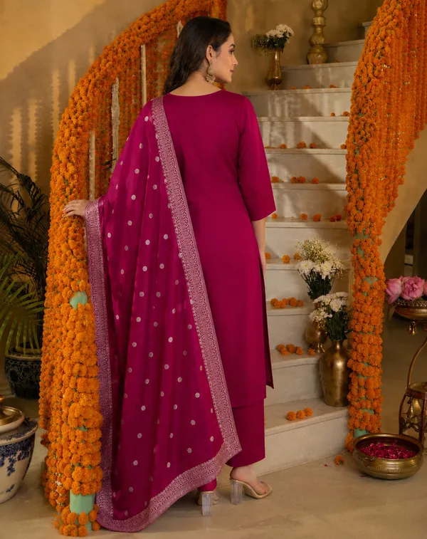Women's_Art_Silk_Jacquard_Kurta_Set_with_Bottom_&_Dupatta_|_Elegant_Ethnic_Wear
