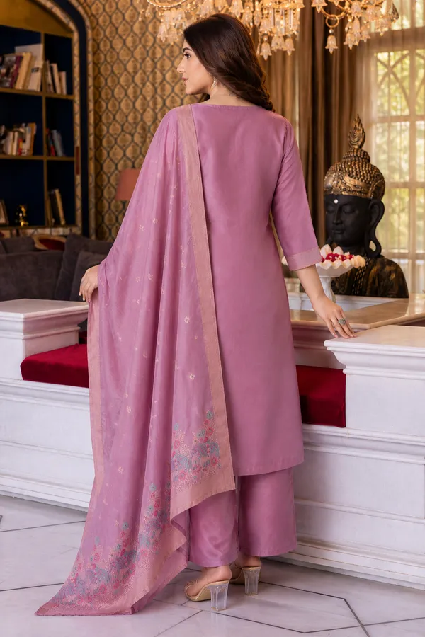 Women's_Art_Silk_Jacquard_Kurta_Set_with_Bottom_&_Dupatta_|_Elegant_Ethnic_Wear