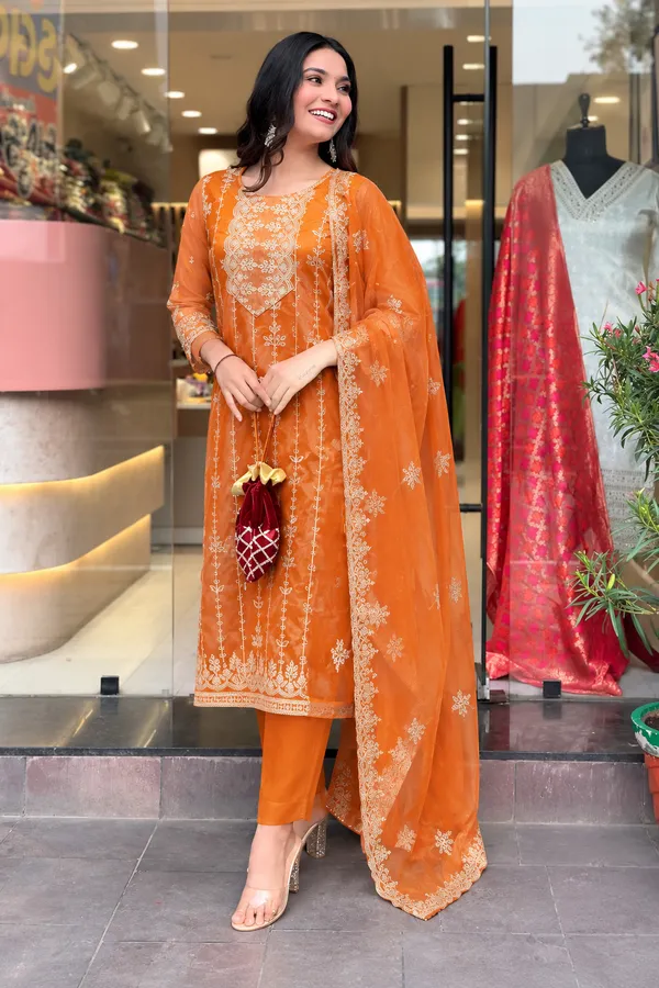 Women's_Art_Silk_Jacquard_Kurta_Set_with_Bottom_&_Dupatta_|_Elegant_Ethnic_Wear